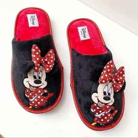 Disney Minnie Mouse Red & Black Slippers with Gift Box - Picture 8 of 12